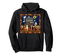 Chat Maison hantée Trick Or Treat Cute Witch Mummy Ghost Sweat à Capuche