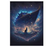 Chat maître du Monde Puzzles en Bois 500 Pièces pour Adultes, Matériaux Recyclables De Qualité Supérieure Puzzle, Jeu en Famille, 55×41cm