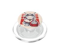 Chat Maneki Neko Samouraï Lucky Daruma Culture Japonaise PopSockets PopGrip pour MagSafe