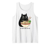 Chat Mangeant des Ramen | My Heart Soups for You Men Women Débardeur