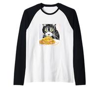 Chat Mangeant des Spaghettis drôles de Chats Meme Humour Manche Raglan