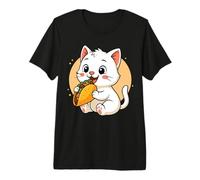 Chat Mangeant Un Taco, Chat Mexicain, Anime Kawaii T-Shirt Haut de Gamme