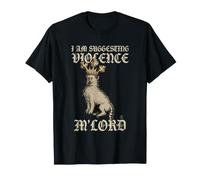 Chat médiéval Bizarre Idiot Meme suggérant la Violence M Lord T-Shirt