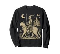 Chat médiéval étrange chevalier blindé du Moyen Âge Sweatshirt