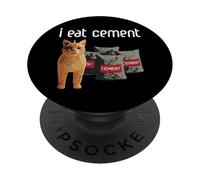 Chat Meme I Eat Cement Drôle Viral Dank Humour Hommes Femmes Enfants PopSockets PopGrip Adhésif