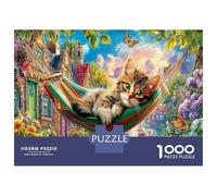 Chat Mignon 1000 Pièces Puzzle Premium en Papier Haute Qualité Paysage Fantastique pour Adultes, Jeu Éduchatif Anti-Stress, Soirée Jeux en Famille, Cadeaux pour Femmes Et Hommes 70x50cm/1000pcs