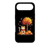 Chat Mignon avec café glacé Parmi Les Feuilles d'automne Chaton d'automne Coque pour iPhone Air