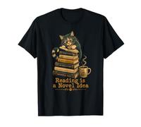 Chat Mignon avec des Livres - La Lecture est Une idée Nouvelle T-Shirt