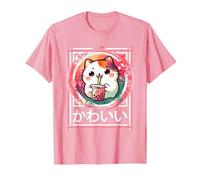 Chat mignon Boba Tea Anime Japonais Enfants Adolescentes T-Shirt