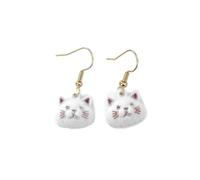 Chat mignon brodé boucles d'oreilles pour les femmes, boucles d'oreilles avec adorable chaton Design, Animal bijoux cadeau