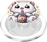 Chat Mignon Buvant du thé aux Perles Boba Lover Kawaii Neko Anime PopSockets PopGrip pour MagSafe