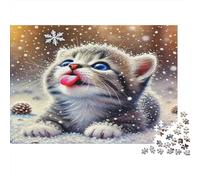 Chat Mignon Casse-tête 1000 Pièces sans Poussière, Puzzle Difficile défi De Jeu Éduchatif pour Un Moment De Complicité, Cadeau d'anniversaire Parfait 38x26cm/1000pcs