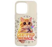 Chat Mignon certifié Menace avec Graphique malicieux Scintillant Coque pour iPhone 15 Pro Max