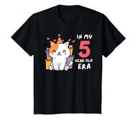 Chat mignon dans mon âge de 5 ans Animal mignon amusant 5ème anniversaire T-Shirt