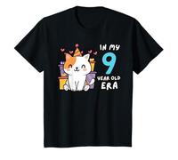 Chat mignon dans mon âge de 9 ans Animal amusant pour 9e anniversaire T-Shirt