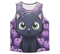 Chat Mignon Dessin Animé Violet DéBardeurs sans Manches pour Garçons Adolescents,Idéaux pour Sport Activités Physiques