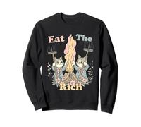 Chat Mignon et Amusant Eat The Rich Meme Burn The Rich Femmes Hommes Sweatshirt