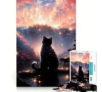 Chat Mignon et Joueur, Puzzle de 1000 pièces pour Adultes, Jouet d'exercice Mental, Joie familiale, découpe de précision, Joli Cadeau (38x26cm)