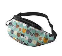 Chat Mignon Fait Face à Un Sac Banane pour Hommes et Femmes, avec Fermeture à glissière réglable, Ceinture légère pour la Course à Pied, la randonnée