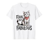 Chat Mignon Feral But Fabulous - Chaton Amusant dans Un Bandana T-Shirt