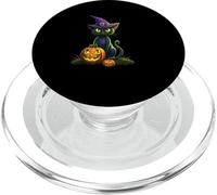 Chat Mignon Halloween Dessin Animé Chat Noir Citrouille pour PopSockets PopGrip pour MagSafe