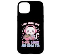 Chat Mignon I Just Really Love K-Pop Ramen et Boba Tea Coque pour iPhone 15 Plus