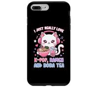Chat Mignon I Just Really Love K-Pop Ramen et Boba Tea Coque pour iPhone 7 Plus/8 Plus