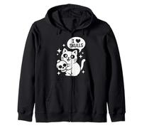 Chat Mignon I Love Skulls Funny Goth Kitten Skull Lover Sweat à Capuche