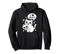 Chat Mignon I Love Skulls Funny Goth Kitten Skull Lover Sweat à Capuche