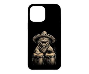 Chat Mignon Jouant Conga Mexicain Sombrero Cinco De Mayo Fiesta Coque pour iPhone 13 Pro Max