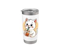 Chat mignon Kawaii Anime boire Bubble Tea Fille Enfants Gobelet isotherme en acier inoxydable double paroi