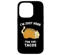 Chat mignon Kawaii I'm Just Here For The Tacos Coque pour iPhone 14 Pro