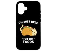 Chat mignon Kawaii I'm Just Here For The Tacos Coque pour iPhone 16