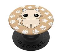 Chat Mignon Kawaii Patte De Chaton Pattes De Chaton PopSockets PopGrip - Support et Grip pour Smartphone/Tablette avec un Top Interchangeable