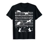 Chat mignon Kitty jouant une note musique MusicienPianiste T-Shirt