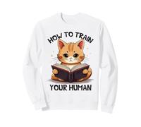 Chat Mignon lisant Comment entraîner Votre Humain Sweatshirt