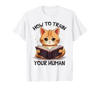 Chat Mignon lisant Comment entraîner Votre Humain T-Shirt Graphique avec Valeur