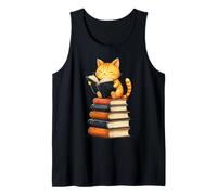 Chat Mignon lisant des Livres Amant Contes thème Rat de bibliothèque Débardeur