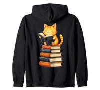 Chat Mignon lisant des Livres Amant Contes thème Rat de bibliothèque Sweat à Capuche