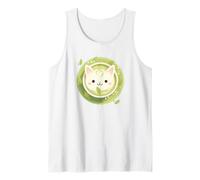 Chat Mignon Matcha thé Vert Japonais Graphique en Couleur Débardeur