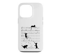 Chat Mignon Note de Musique Chaton Clef Musicien Coque pour iPhone 13 Pro