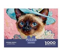 Chat Mignon Puzzle 1000 pièces Animaux adorables - Cadeau Parfait pour Passionnés De Puzzles, Carton Premium, Pièces Épaisses, Poster Mural, 70x50cm/1000pcs