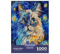 Chat Mignon Puzzle 1000 Pieces Cadeau Unique Jeu Éduchatif Challenge Toy À De Qualité Supérieure Peinture Art pour Adultes Et Enfants À Partir De 14 Ans 70x50cm/1000pcs