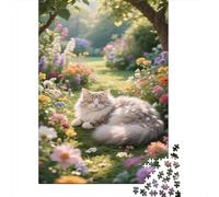 Chat Mignon Puzzle 1000 Pièces Educa Jouet en Bois Cadeau Unique Décoration Intérieure Jardin de Fleurs Jeu Éducatif Challenge Toy Adultes & Enfants des 14 Ans 1000pcs (75x50cm)