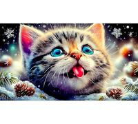 Chat Mignon Puzzle 1000 pièces Educa Jouet en Bois Jeu D'Intelligence Décoration Intérieure Jeu éducatif Challenge Toy pour Adultes et Enfants à partir de 14 Ans Chat mignon38x52cm/1000pcs