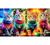 Chat Mignon Puzzle 1000 pièces en Papier recyclé - Idée Cadeau Parfaite Activité à Domicile Stimulant pour Adultes 38x52/1000pcs