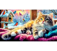 Chat Mignon Puzzle 1000 pièces - Jeu éduchatiF Difficile & Stimulant Cadeau pour Adultes et Enfants 38x26/1000pcs