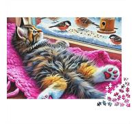 Chat Mignon Puzzle 1000 Pièces - Moment Zen, Jeu Créatif, Défi Cérébral pour Adultes, Packaging Décoratif, 70x50cm/1000pcs