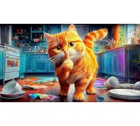 Chat Mignon Puzzle 1000 pièces pour Adultes - Jeu Familial Amusant DéFi éduchatiF Difficile 38x26/1000pcs