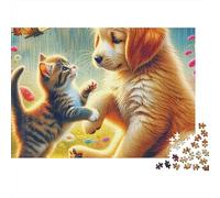 Chat Mignon Puzzle 1000 Pièces - Qualité Premium, Jeu De Concentration, Poster Artistique Inclus, Parfait pour Soirées Cosy, 70x50cm/1000pcs